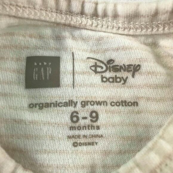 Baby Gap Disney Baby 6-9 months Winnie the Pooh Organic Stripe Footed One-piece - Picture 9 of 11